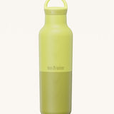 A Klean Kanteen 20oz rise insulated Reusable Stainless Steel Water Bottle with loop cap in a acacia colour that's split in a light and dark shade. Features a matching loop cap