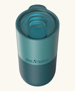 Klean Kanteen 16oz tumbler in Brittany blue showing a matching splash proof slide lid on top