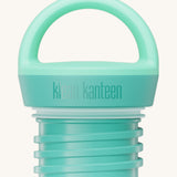 A close up of the Klean Kanteen cabbage loop cap that fits on the 20oz classic rise bottle available at Babipur showing the thread and loop hand detail