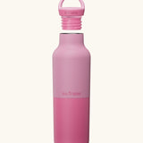 Klean Kanteen 20oz cashmere rose stainless steel insulated classic bottle showing matching arch loop cap off the bottle