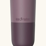 Klean Kanteen 16oz tumbler with slide lid in dusty orchid. A stainless steel tumbler in a dark purple finish 