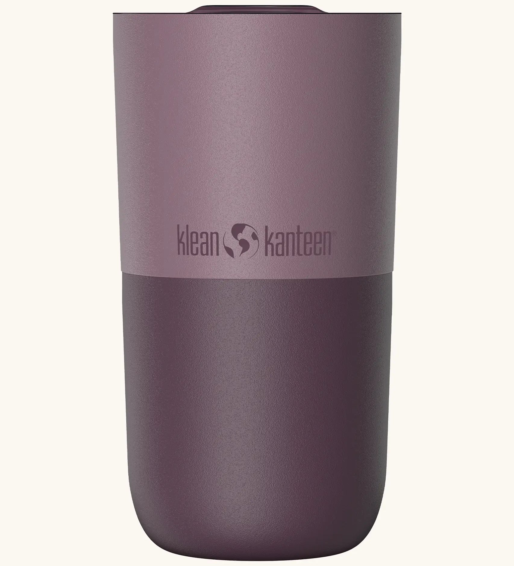 Klean Kanteen 16oz tumbler with slide lid in dusty orchid. A stainless steel tumbler in a dark purple finish 