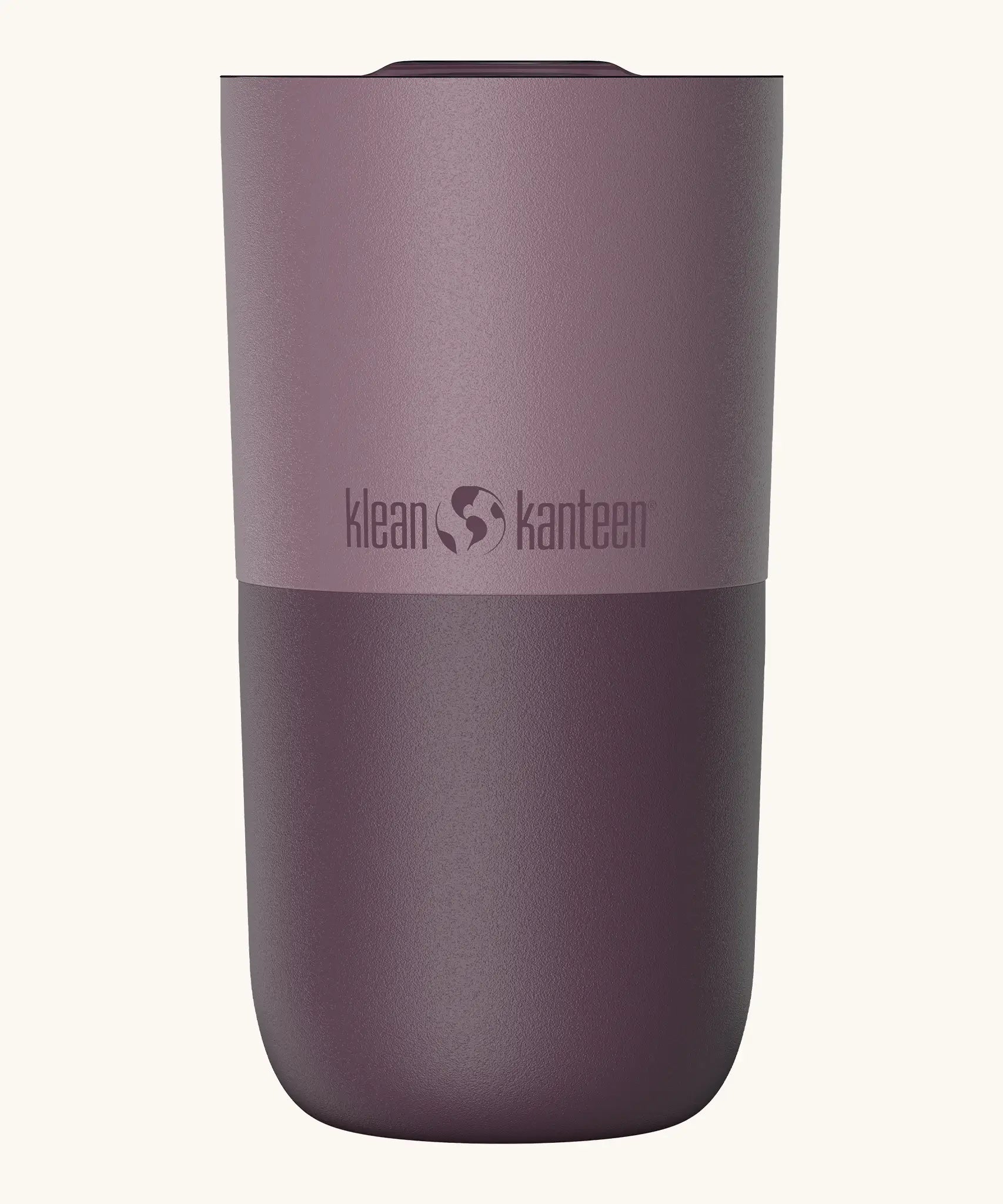 Klean Kanteen 16oz tumbler with slide lid in dusty orchid. A stainless steel tumbler in a dark purple finish 
