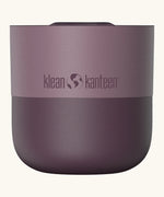 Klean Kanteen 8oz lowball tumbler with slide lid in dusty orchid. A stainless steel tumbler in a dark purple finish 