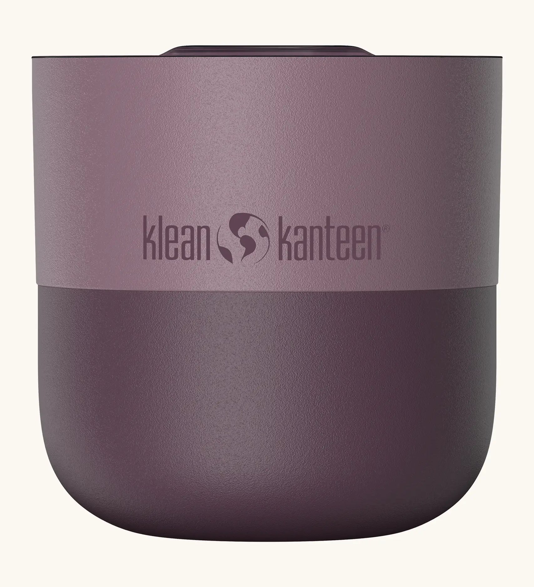 Klean Kanteen 8oz lowball tumbler with slide lid in dusty orchid. A stainless steel tumbler in a dark purple finish 