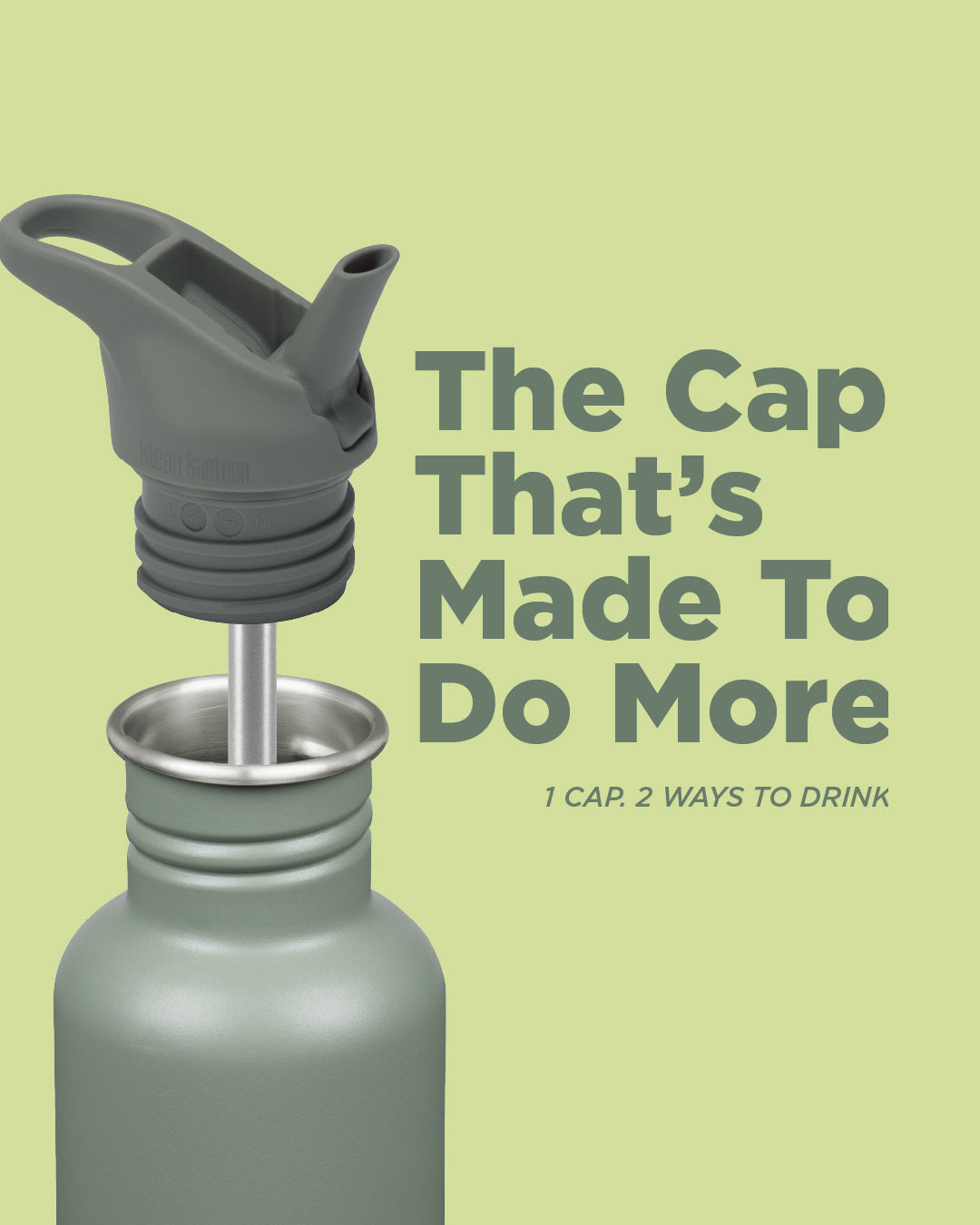 flip seal cap shown unthreaded from bottle