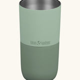 Klean Kanteen 16oz tumbler with slide lid in iceberg green showing the lid off the top
