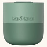 Klean Kanteen 8oz lowball tumbler with slide lid in iceberg. A stainless steel tumbler in a green finish 