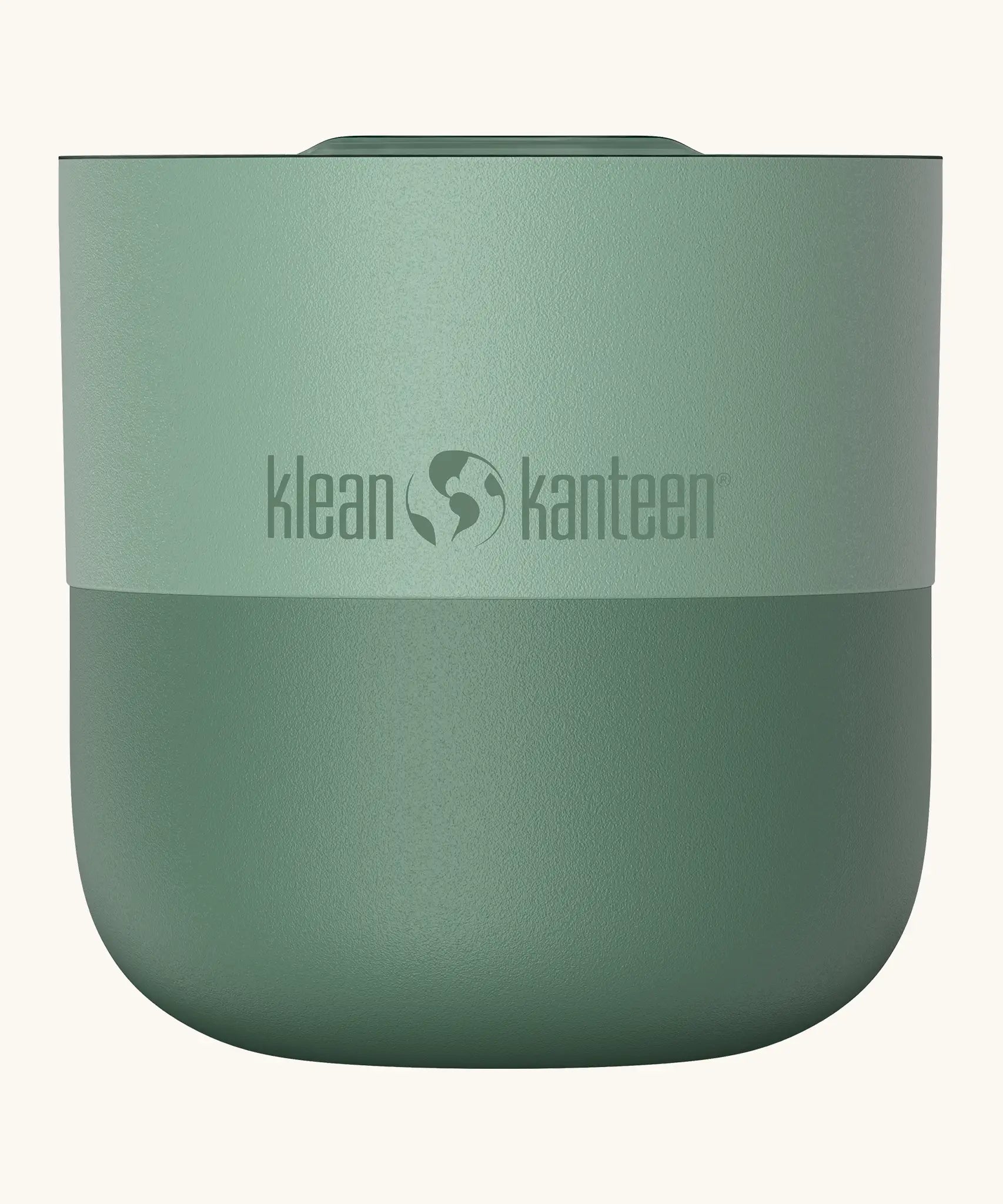 Klean Kanteen 8oz lowball tumbler with slide lid in iceberg. A stainless steel tumbler in a green finish 