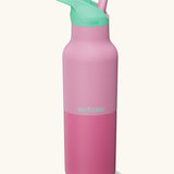 Klean Kanteen Rise Insulated Classic Bottle with Flip Seal Cap in limited edition Cashmere Rose pink and teal colourway.