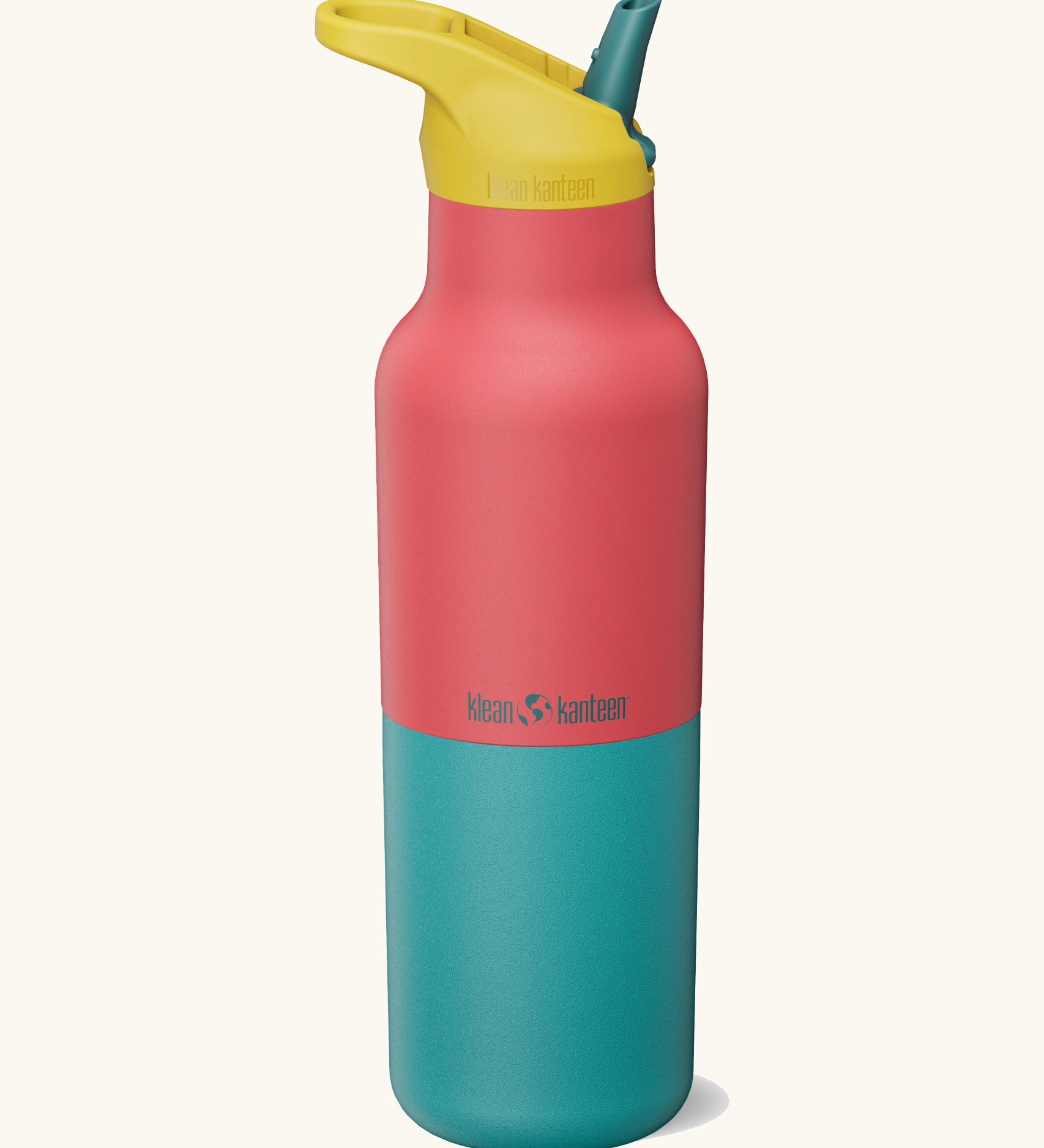 Klean Kanteen Rise Insulated Classic Bottle with Flip Seal Cap in limited edition Cayenne red and blue colourway.