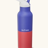 Klean Kanteen Rise Insulated Classic Bottle with Flip Seal Cap in limited edition Dazzling Blue red and purple colourway.