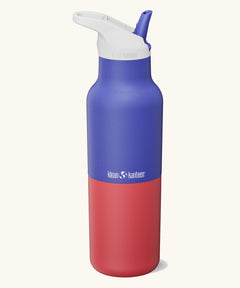 Klean Kanteen Rise Insulated Classic Bottle with Flip Seal Cap in limited edition Dazzling Blue red and purple colourway.
