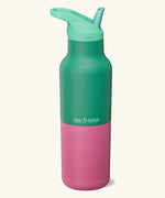 Klean Kanteen Rise Insulated Classic Bottle with Flip Seal Cap in limited edition Parakeet pink and green colourway.