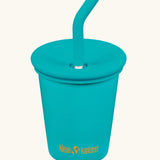 Klean Kanteen 10oz/296ml Steel Kid Cups with Straw Lid in baltic.