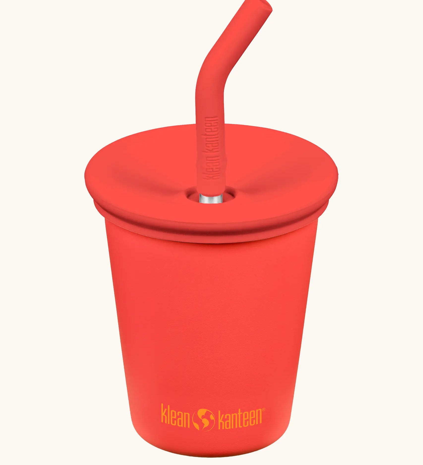 Klean Kanteen 10oz/296ml Steel Kid Cups with Straw Lid in grenadine.