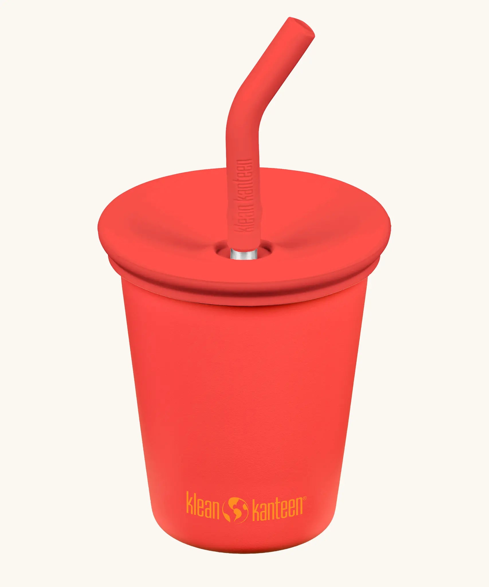 Klean Kanteen 10oz/296ml Steel Kid Cups with Straw Lid in grenadine.
