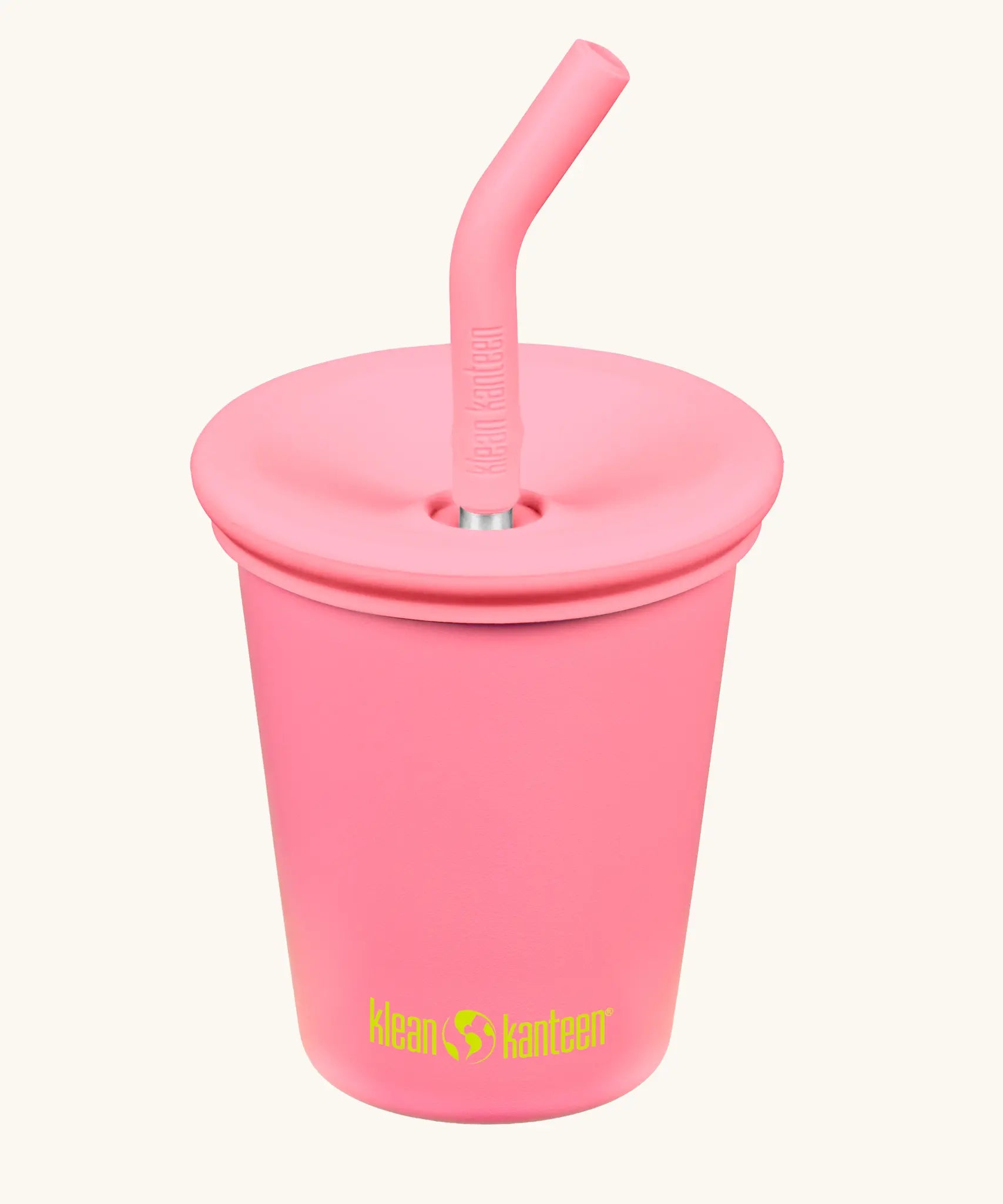 Klean Kanteen 10oz/296ml Steel Kid Cups with Straw Lid in pink lemonade.