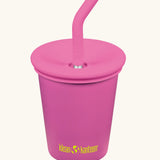 Klean Kanteen 10oz/296ml Steel Kid Cups with Straw Lid in rose violet.