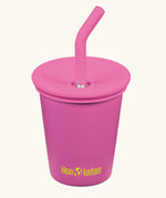 Klean Kanteen 10oz/296ml Steel Kid Cups with Straw Lid in rose violet.