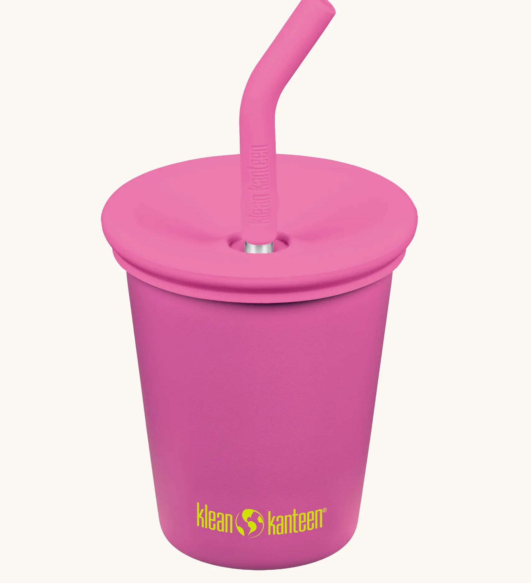 Klean Kanteen 10oz/296ml Steel Kid Cups with Straw Lid in rose violet.
