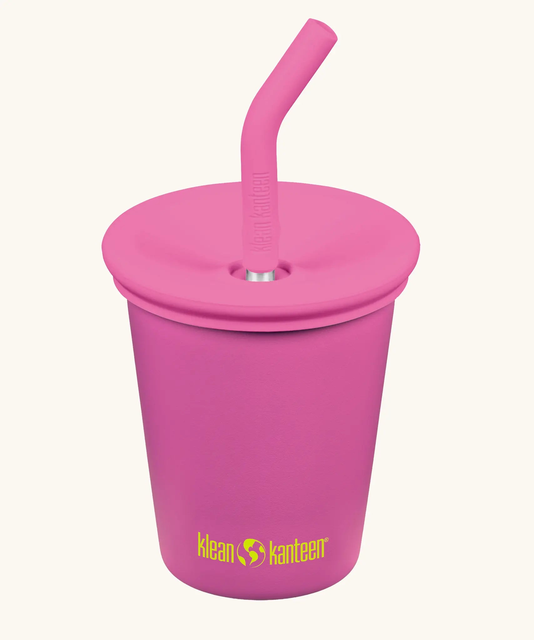 Klean Kanteen 10oz/296ml Steel Kid Cups with Straw Lid in rose violet.