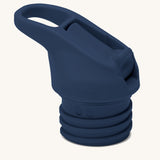 Klean Kanteen Flip Seal Sports Cap in navy blue, durable flip spout cap for narrow mouth bottles