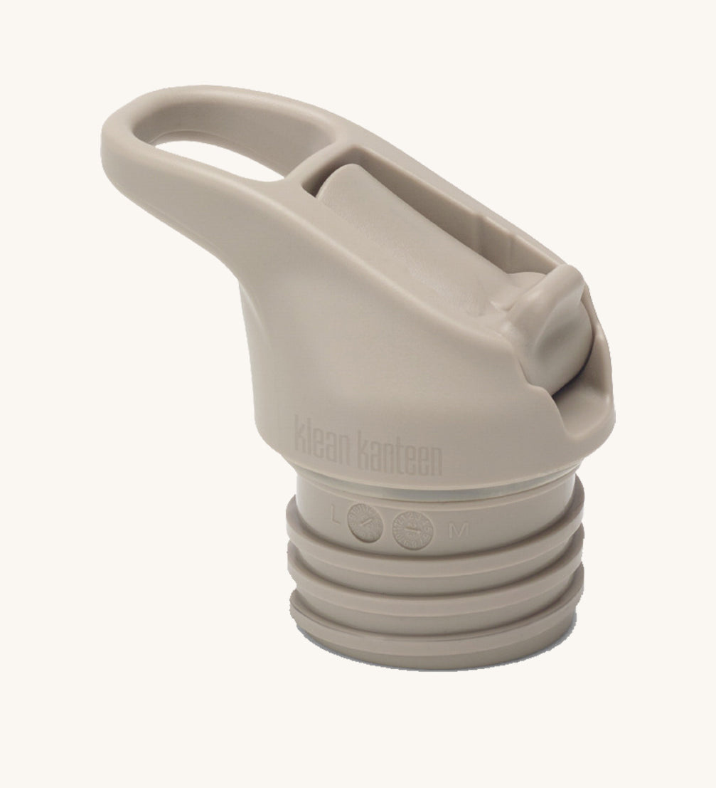 Klean Kanteen Flip Seal Sports Cap in taupe, replacement leakproof lid for Classic bottles