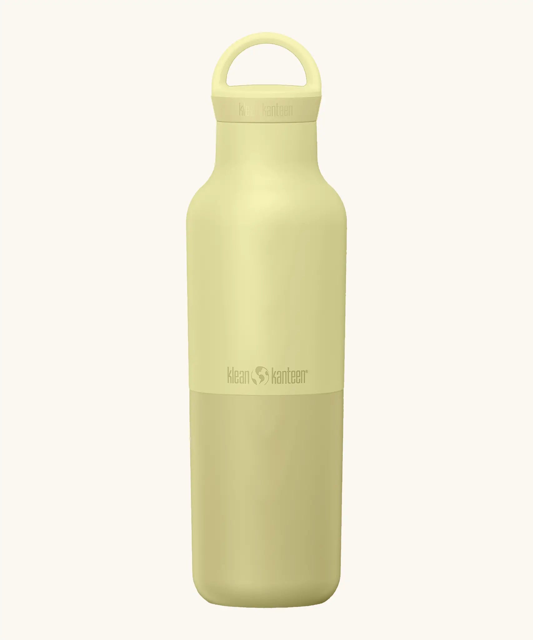 Klean Kanteen 20oz wax yellow stainless steel  insulated classic bottle with matching arch loop cap