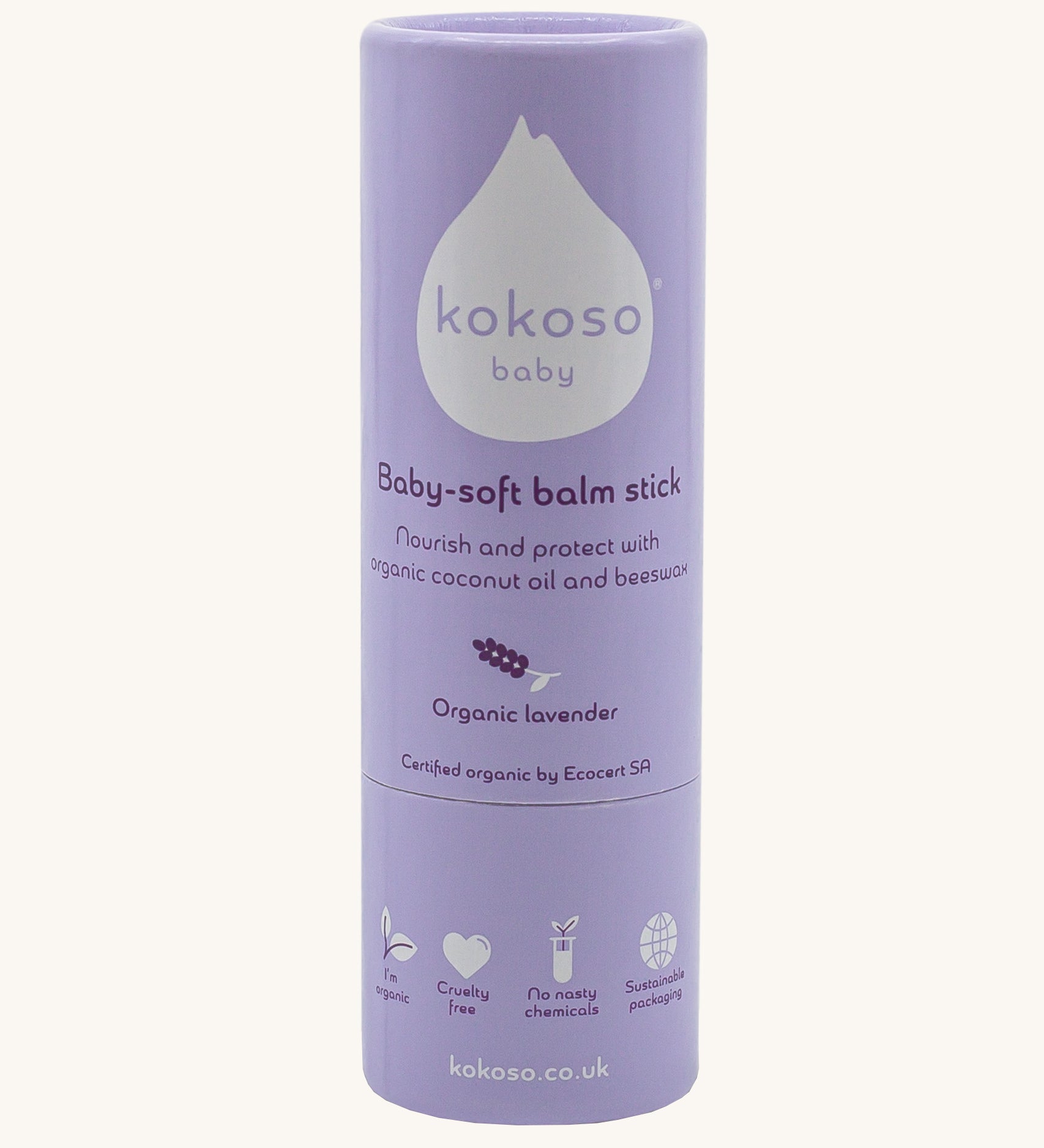 Kokoso baby soft balm stick available at Babipur. Comes in a lovely lilac twist tube