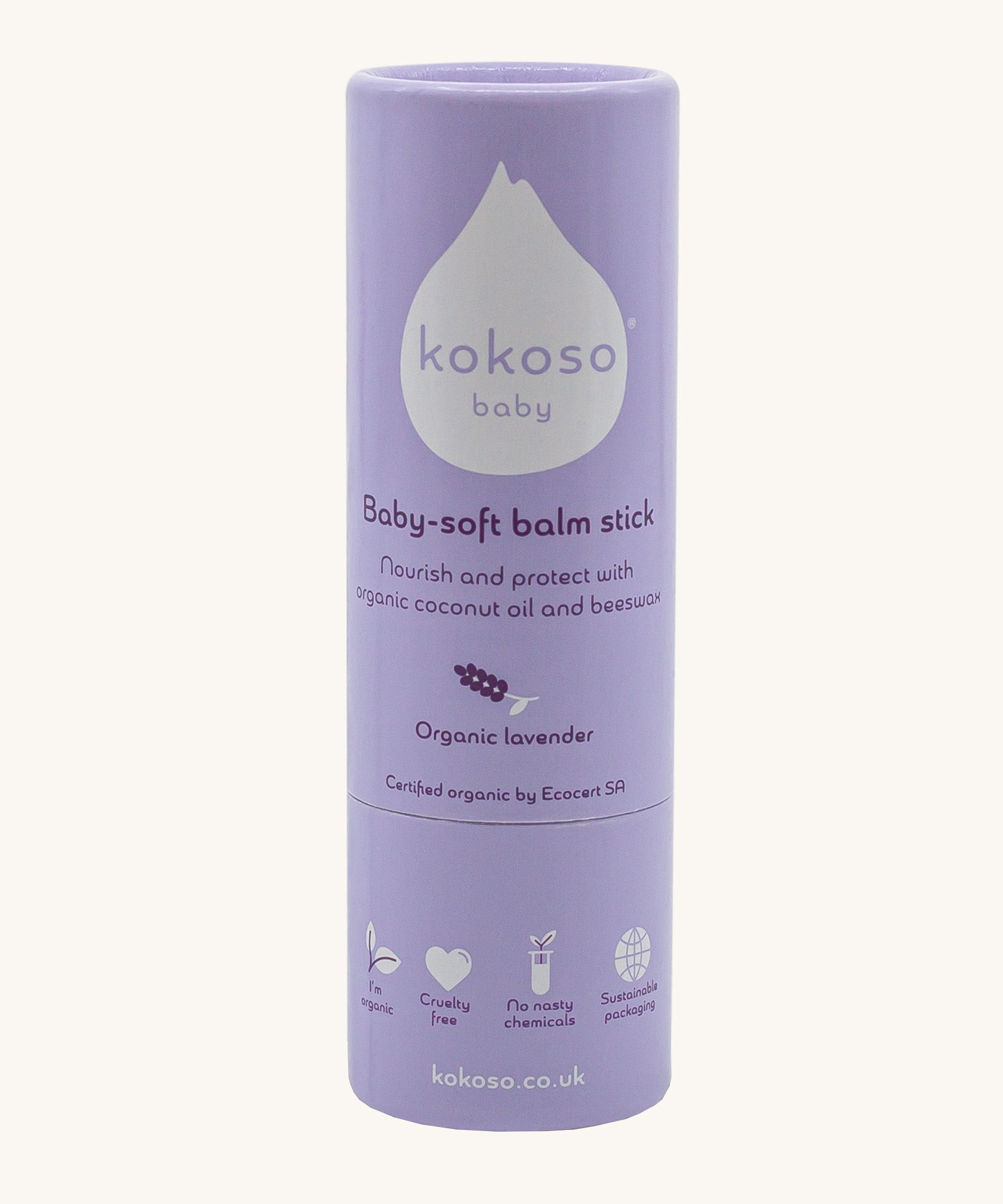 Kokoso baby soft balm stick available at Babipur. Comes in a lovely lilac twist tube