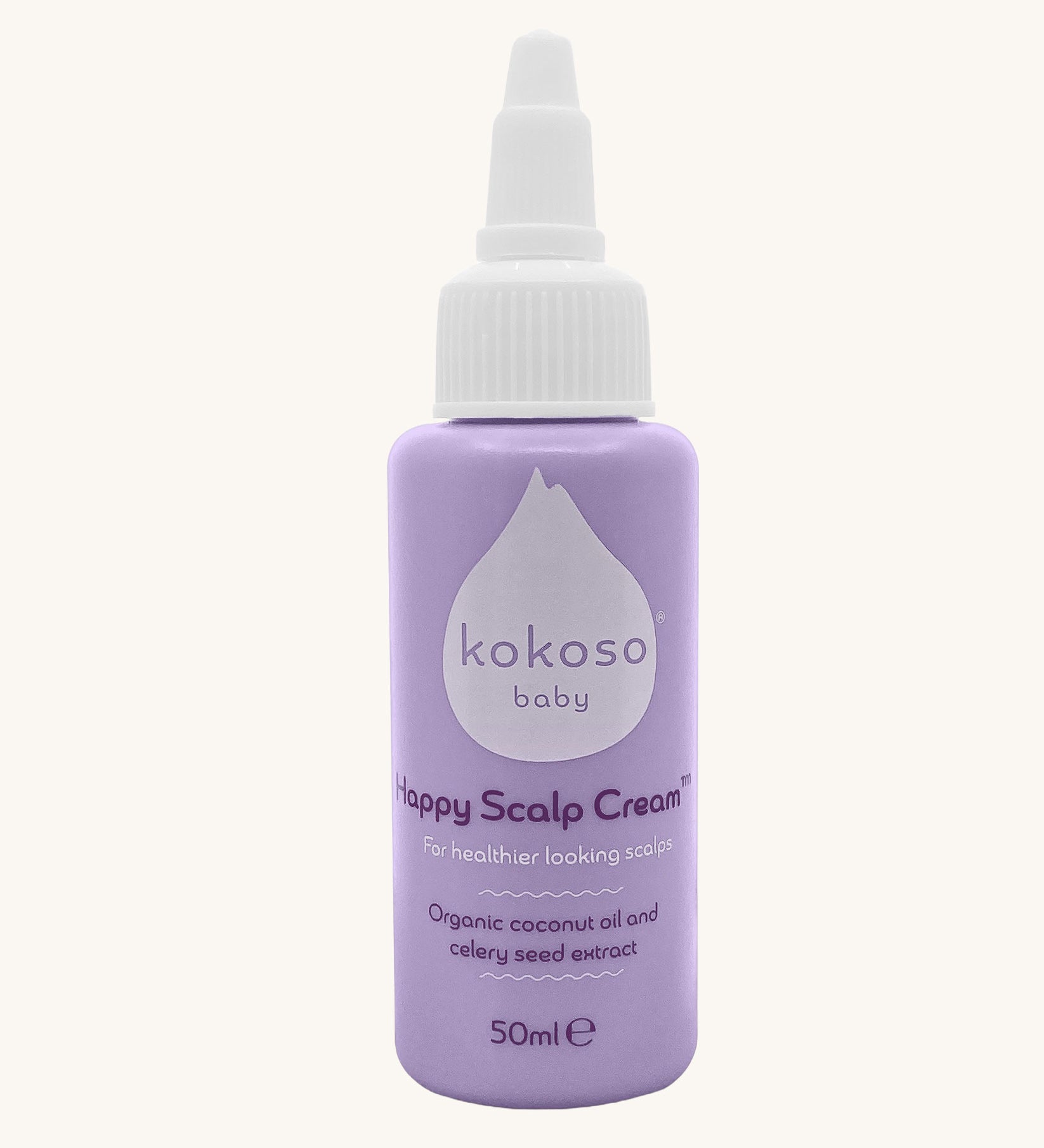 Kokoso Happy Scalp Cream in a 50ml container. The Kokoso baby care range is available at Babipur.
