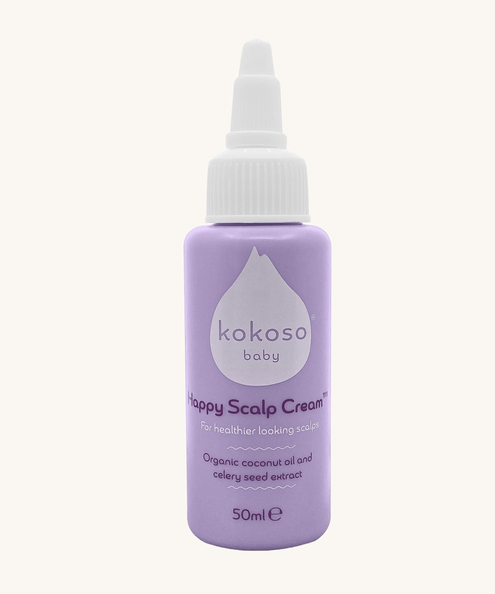 Kokoso Happy Scalp Cream in a 50ml container. The Kokoso baby care range is available at Babipur.