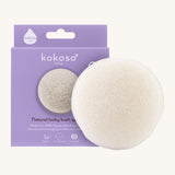Kokoso natural konjac sponge available at Babipur. Comes in a lovely lilac branded packaging.