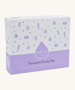 The Sensitive Scalp Set box, includes Scalp Cream, Natural Baby Brush and and organic Coconut oil available at Babipur.