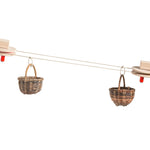 Picture of the Kraul Basket Cable cars set up and attached to the winch stations.