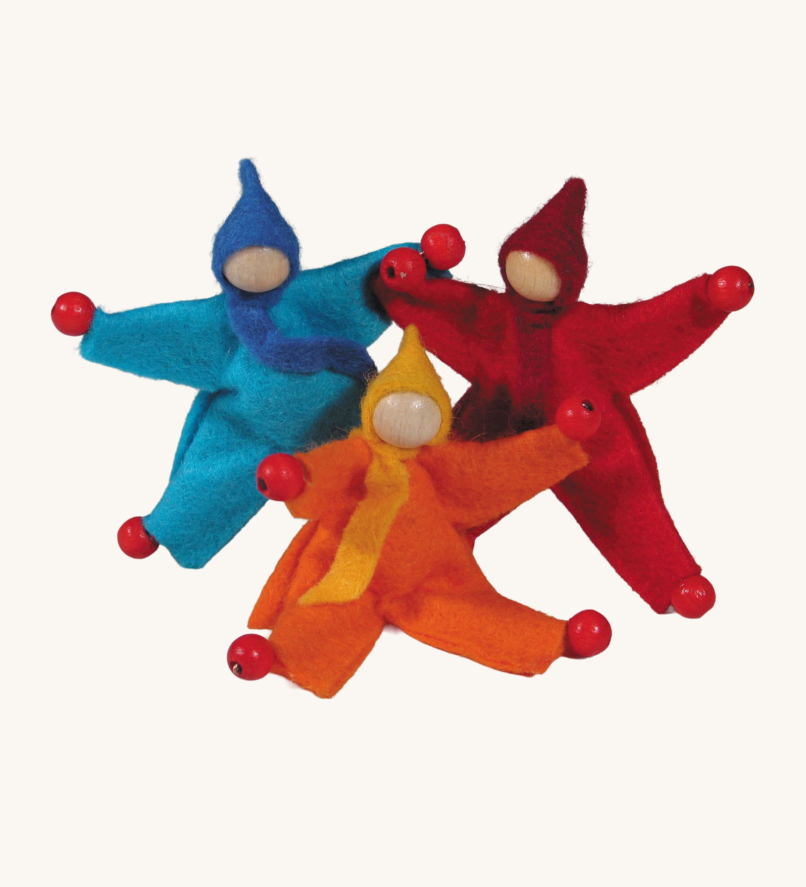 A set of three Kraul pose-able felt passenger dolls. Random colours will be supplied.