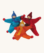 A set of three Kraul pose-able felt passenger dolls. Random colours will be supplied.