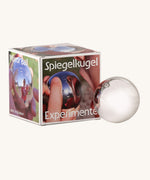 Kraul mirror ball showing the glass ball  with reflective coating for creating optical illusions