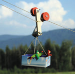Kraul rope runner cable car wooden toy with two tiny dolls inside (passengers available separately)