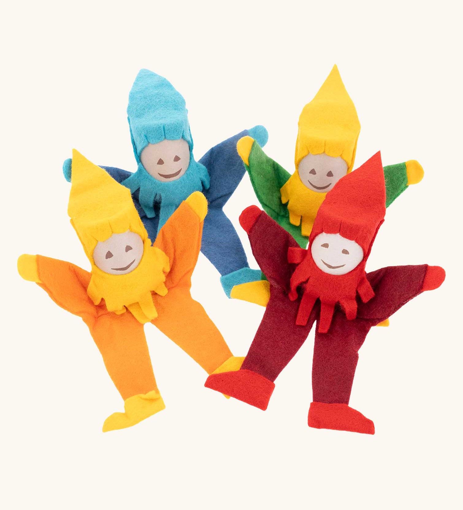 Kraul large tumbling felt gnomes. One supplied, various colours available, chosen at random. 