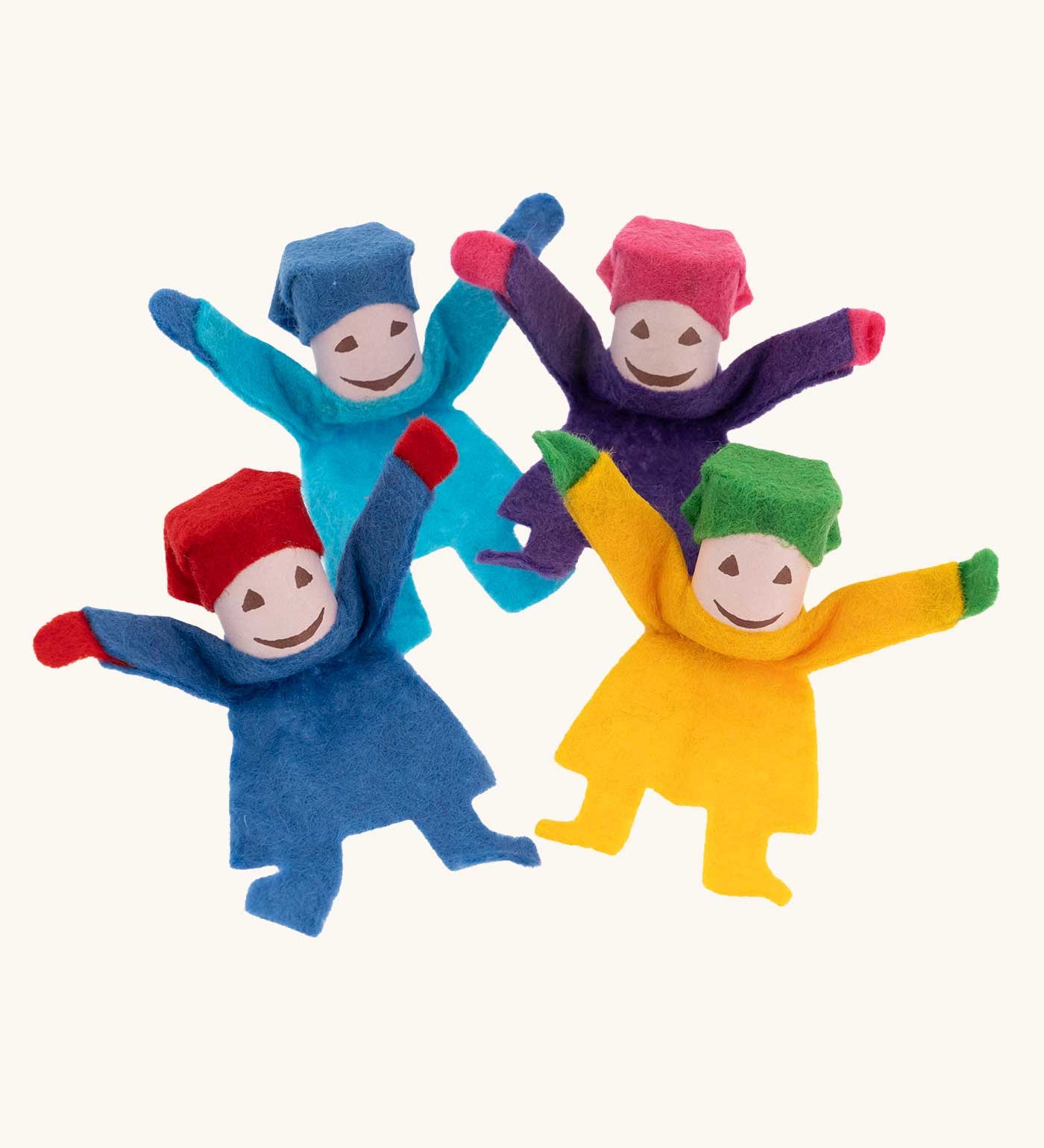 Kraul Tumbelina tumbling felt gnome dolls.