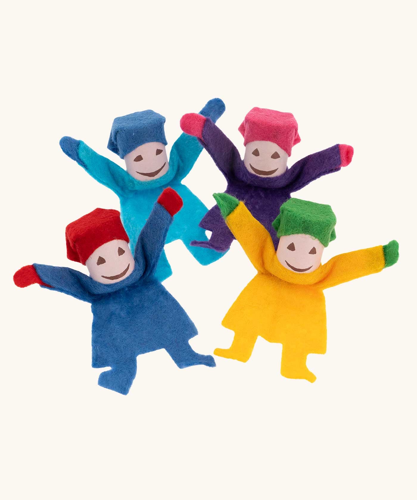 Kraul Tumbelina tumbling felt gnome dolls.