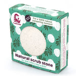 Lamazuna Natural Scrub Stone in box pictured on a plain white background
