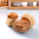 Lamazuna Replacement Wooden Dish Brush Head pictured next o wooden dish brush