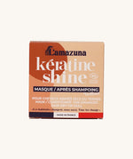Lamazuna Keratin Shine conditioner box packaging for damaged, dry or dull hair, certified organic and Made in France