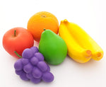 Lanco Natural Rubber Toy Food Fruit Set - 5 Pack including an orange