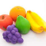 Lanco Natural Rubber Toy Food Fruit Set - 5 Pack including an orange