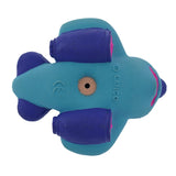 Bottom of the Lanco sammy the jet natural rubber bath toy showing the squeaky air hole