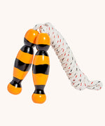 Bee design Lanka Kade wooden handled children's skipping rope. We are proud stockist of Lanka Kade's range or fair trade wooden toys here at Babipur. 